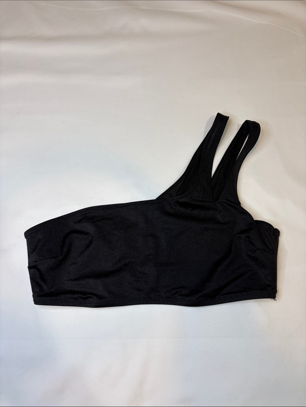 Victoria’s Secret One Shoulder Double Strap Cut Out Strappy Shimmer Black Top L